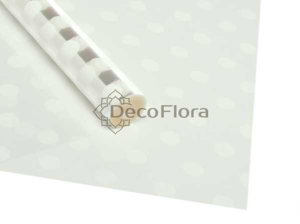 Пленка глянцевая конфетти 400г h60*40Mk белая